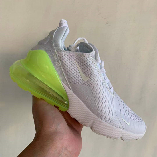 Women's Hot sale Running weapon Air Max 270 White/Green Shoes 085